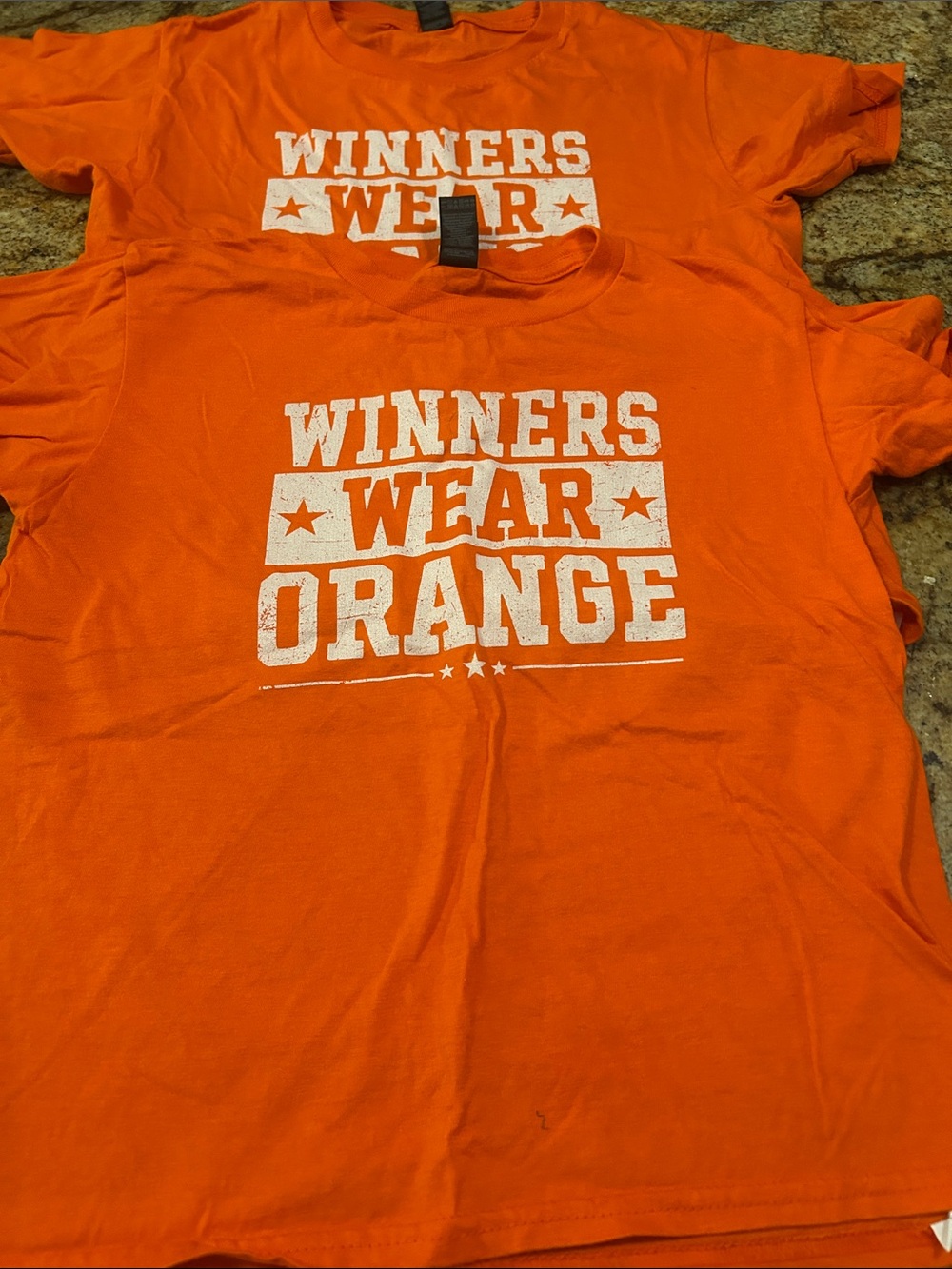 Gildan Orange Tee with White "Winners Wear Orange" Graphic